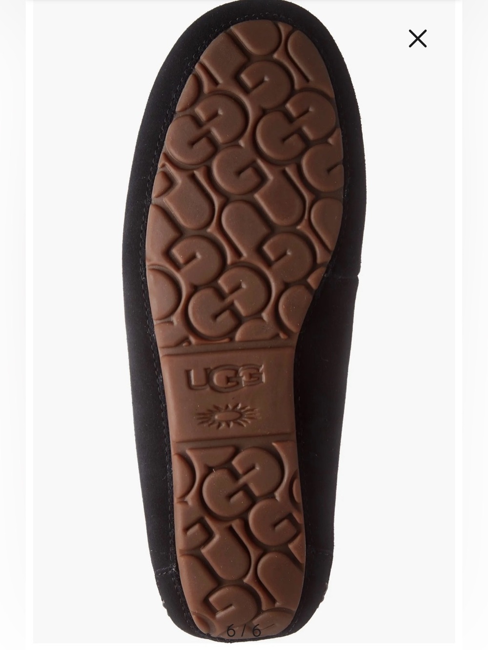 UGG Women's Ansley Moccasin Slippers in black suede with a plush wool lining NWT - Picture 9 of 11